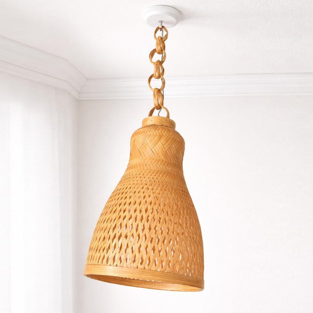 Handmade Bamboo Cone Pendant Lamp Shade